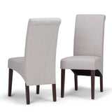 Avalon Transitional Deluxe Parson Dining Chair (Set Of 2) In Light Beige Linen Look Fabric