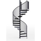 Global Industrial Condor 36H Platform 2 Rails Spiral Stair Kit 60Dia 12-5/6H Blk