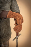 Suede Gloves for Gauntlets Brown