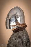 Bascinet Helmet with Visor 2mm Polished
