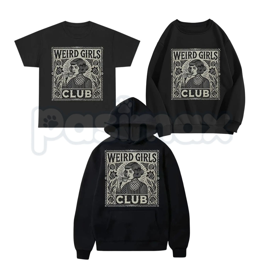 Weird Girls Club Aesthetic Tee – Whimsy Goth Celestial Hoodie & Dark Academia Sweatshirt