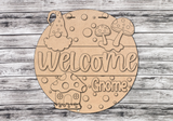 Welcome Gnome Mushroom Door Hanger DIY Unfinished Kit