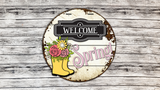 Welcome Spring Rain Boots Door Hanger DIY Unfinished Kit