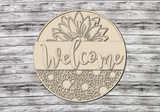 Welcome Sunflower Door Hanger Unfinished Kit