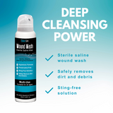 Shusher Care Wound Wash Spray – Sterile 5% Hypertonic Saline for Cuts, Scrapes & Wound Irrigation