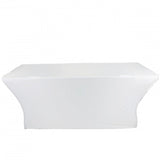 Prox X-St6W 6 Ft. Open Back Spandex Table Cover/Scrim - White