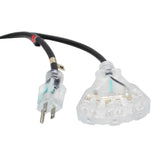 50 Ft. 120 Vac Nema 15 Extension Power Cord 14 Awg - 3 Tap Female Outlets