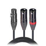 Prox Xc-Yxf 6 In. Balanced Xlr-F To Dual Xlr-M High Performance Audio Y Cable
