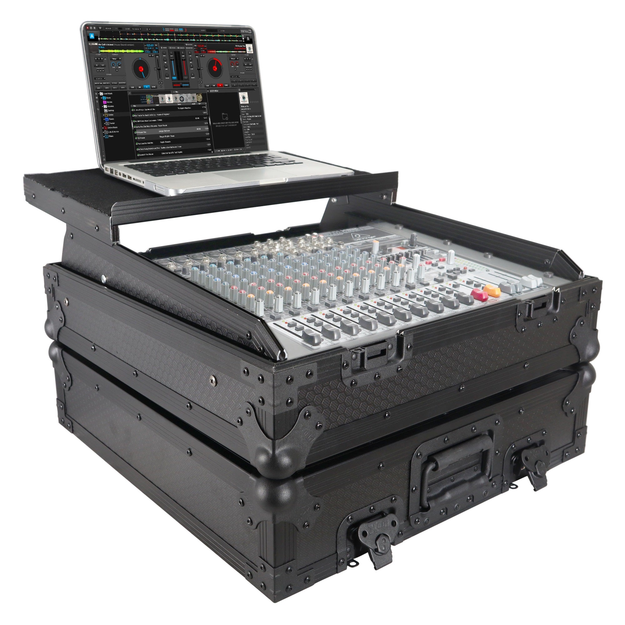10U Top Mount 19'' Slanted Black On Black Mixer Case