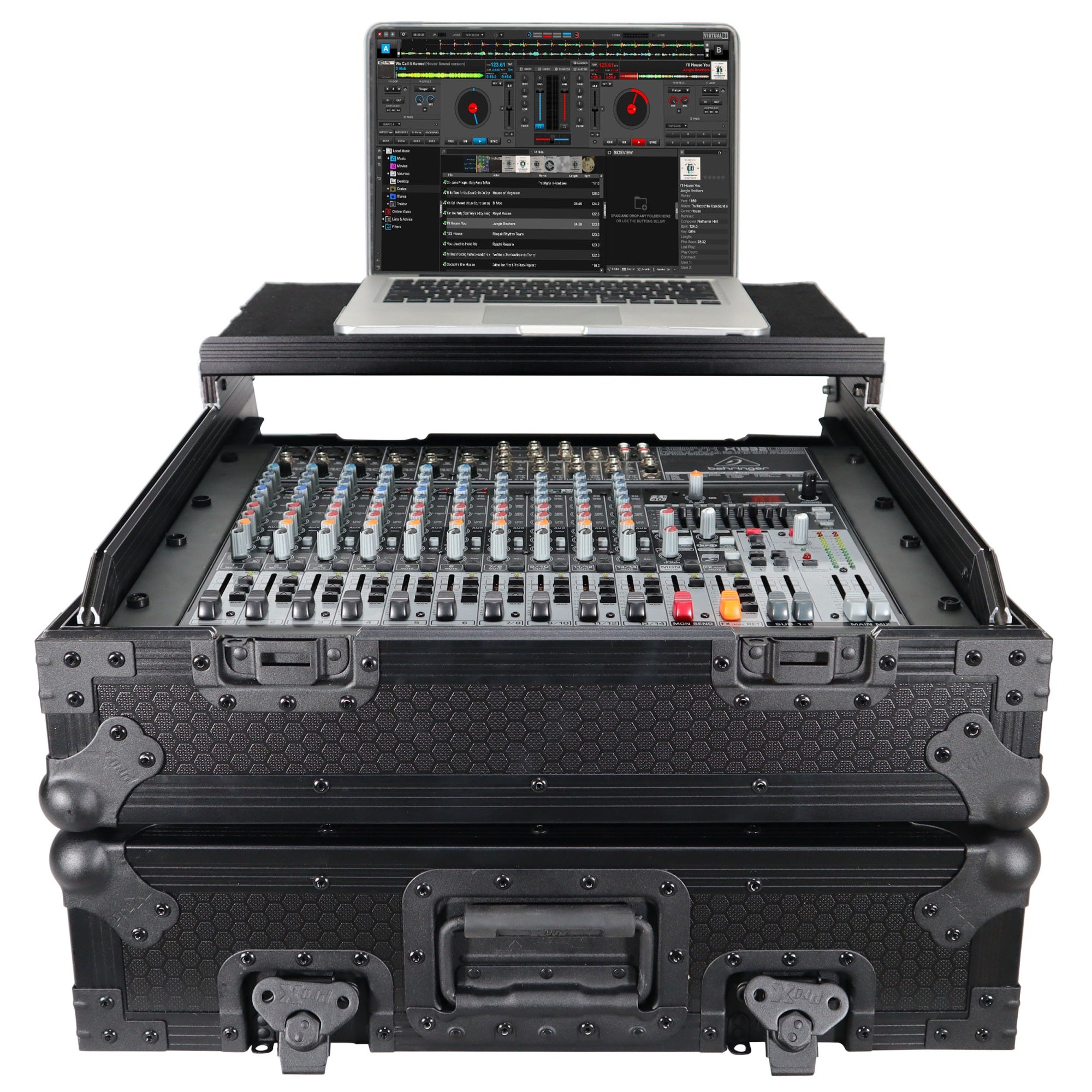 10U Top Mount 19'' Slanted Black On Black Mixer Case