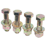Prox Xt-Btsbx4-G8 Set Of (4) 2.5 Length Hex Short Yellow Zinc Truss Bolts Nuts Washers Grade 8 (5/8-11 X 2-1/2 Nc)