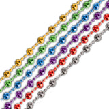 Assorted Color Disco Bead Mardi Gras Necklaces Pack of 12