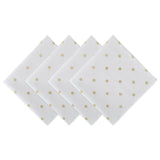 Dii Polka Dot Napkin(Set Of 4) White/Gold Metallic