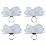Dii Peony Napkin Ring (Set Of 4) White