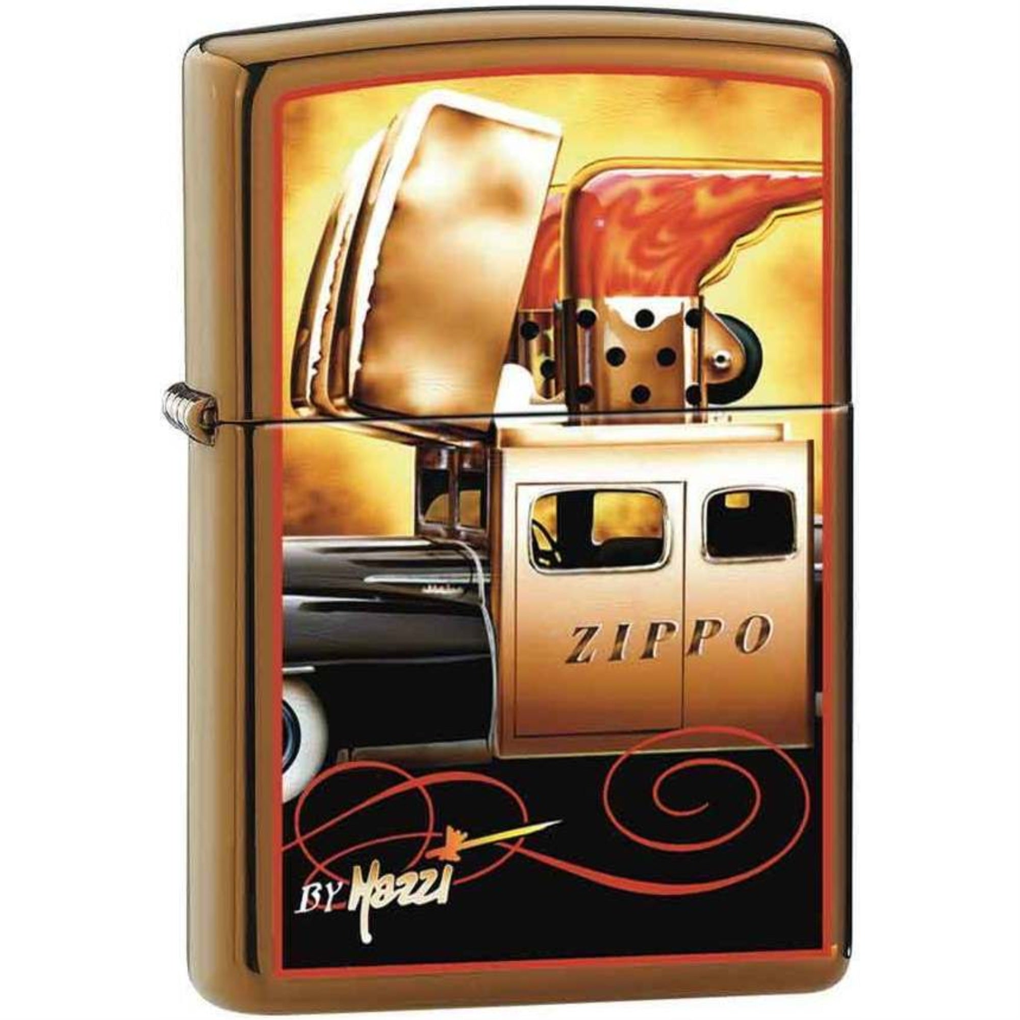 204Bci000126 - Zippo Procut 204B Brush Brass / Ci000126-Mazzi Zippo Car