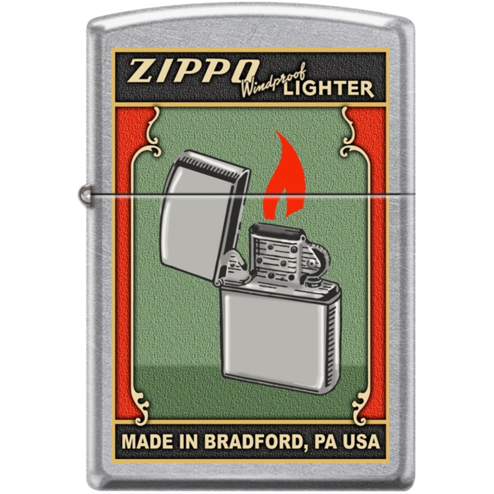 207Ci403617 - Zippo Procut Green Poster Street Chrome