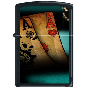 218Ci009091 - Zippo Procut 218 Black Matte-Double Aces