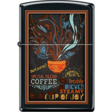 218Ci018422 - Zippo Procut Black Matte Chalkboard Poster Coffee