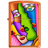 231Ci013664 - Zippo Procut Abstract Painting Orange Matte