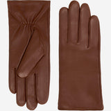 Zoey (brown) – Sheepskin leather gloves with warm wool/cashmere lining & touchscreen function