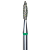 DIAMOND NAIL DRILL BIT, "FLAME", GREEN, HEAD DIAMETER 2.1/8MM (FA10G021/8) - STALEKS™