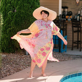 Aanya Adjustable Long Kaftan Dress – Boho Maxi Kaftan Made from Reclaimed Sari