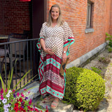 Aanya Adjustable Long Kaftan Dress – Boho Maxi Kaftan Made from Reclaimed Sari