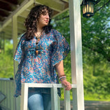 Aanya Adjustable Short Kaftan – Boho Kaftan Tunic Made from Reclaimed Sari