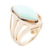 Abstract Green Chrysoprase and Golden Ring
