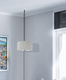 14"W 2 Light Swag Plug-In Pendant Textured Oatmeal with Diffuser Black Cord