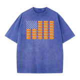 Funny July 4th Hot Dog T-Shirt – Retro American Flag Patriotic Summer BBQ Tee, Vintage Washed Lightweight Cotton Glizzy Freedom Top