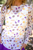 Alyssa Mesh Top- Purple Tailgate