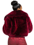 Y2K Fur Jacket - Red Delicious