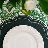 NURTURE GREEN SCALLOPED FAUX LEATHER PLACEMAT