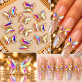 Queen - Nail Charms 10pc - #120 Gold Iridescent Butterflies