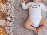 Birthday Babe Organic Bodysuit Long Sleeve