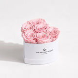 Baby Heart White Box | Light Pink Roses