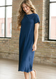 Baylor Navy Ribbed T-shirt Dress