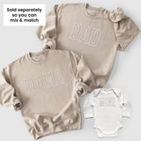 Mama, Dad and Mini Matching Custom Embroidered Sweatshirts and Bodysuits