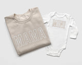 Mama, Dad and Mini Matching Custom Embroidered Sweatshirts and Bodysuits