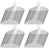 Standard Clothes Hangers with Pant Bar, Shoulder Notch & Slim Profile, Chrome Finish