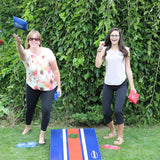 Bolaball Cornhole Board Set - Portable 2x3 ft Wooden Game with 8 Toss Bags, Red & Blue, Model 317549