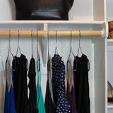 Standard Clothes Hangers with Pant Bar, Shoulder Notch & Slim Profile, Chrome Finish
