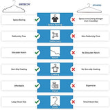 Standard Clothes Hangers with Pant Bar, Shoulder Notch & Slim Profile, Chrome Finish