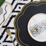NURTURE BLACK GOLD SCALLOPED FAUX LEATHER PLACEMAT