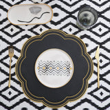 NURTURE BLACK GOLD SCALLOPED FAUX LEATHER PLACEMAT (Set Of 4)