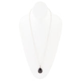 Black Onyx and Sterling Silver Teardrop Pendant Necklace