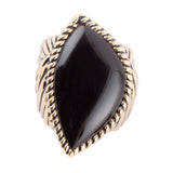 Black Onyx Golden Statement Rings