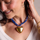 Blue Bandana Charm Necklace