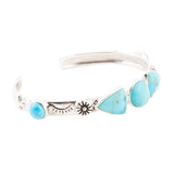 Blue Turquoise and Sterling Silver Cuff Bracelet